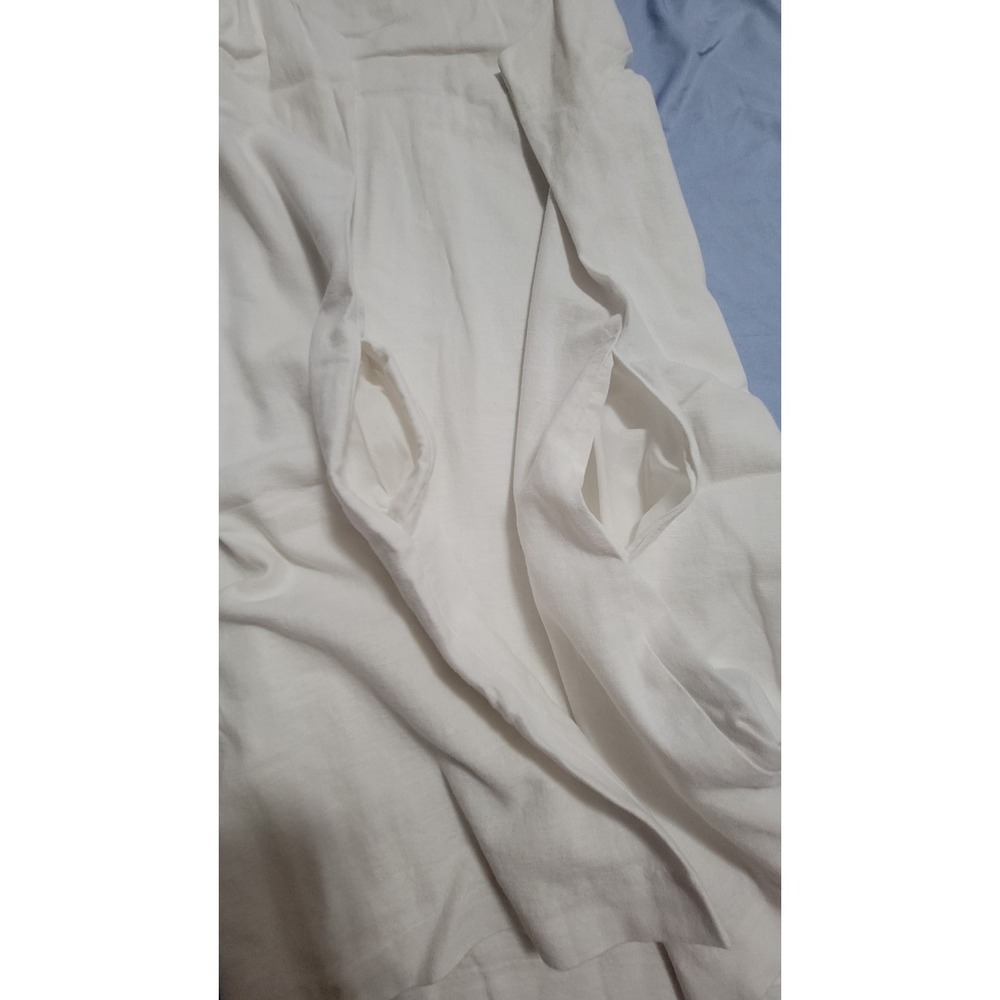 Tommy Bahama Two Palms White Linen Sleeveless Shift Dress V-Neck XL Pockets - Picture 9 of 11